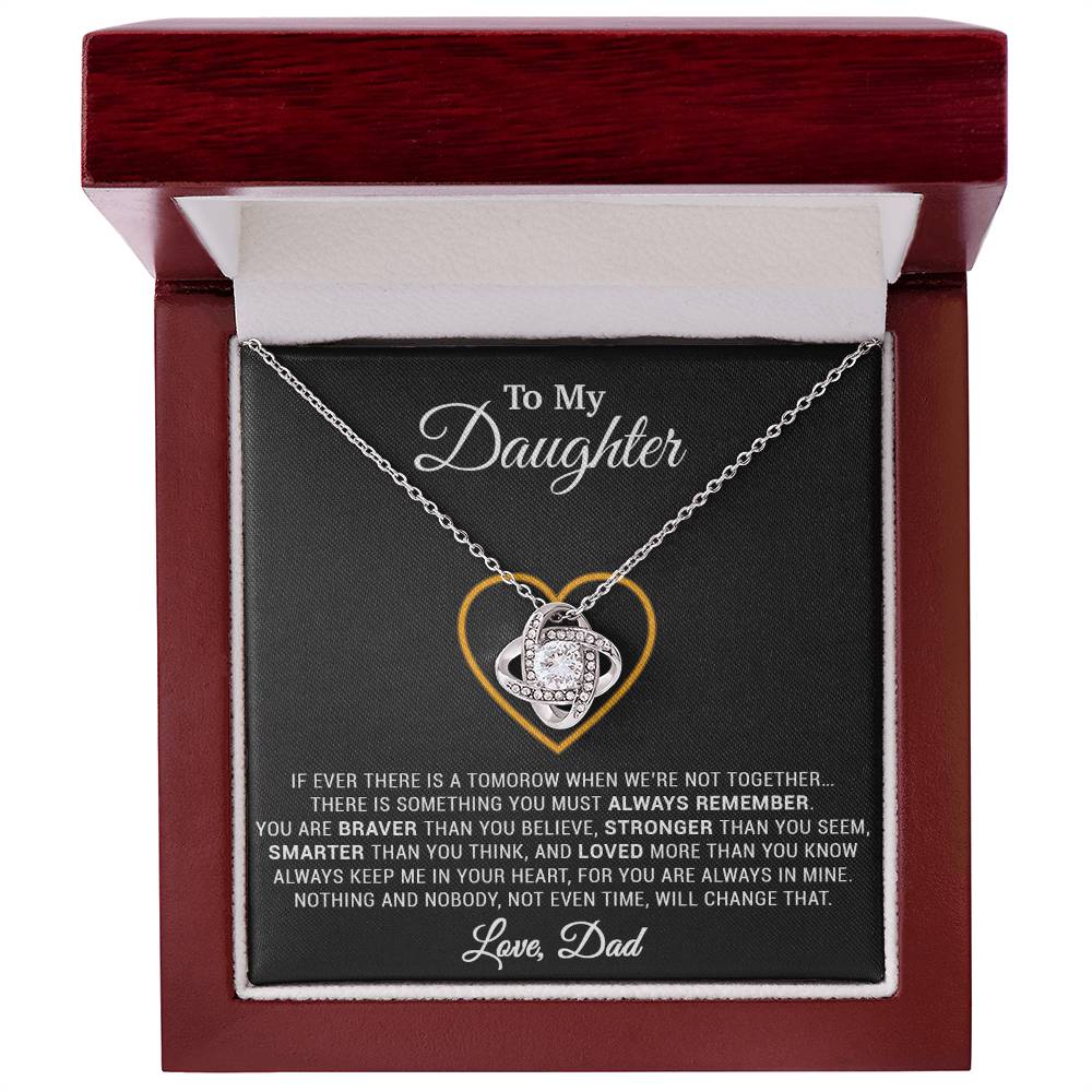 To My Daughter Necklace, Gift for Daughter from Dad, Father Daughter Necklace 12_12_Black