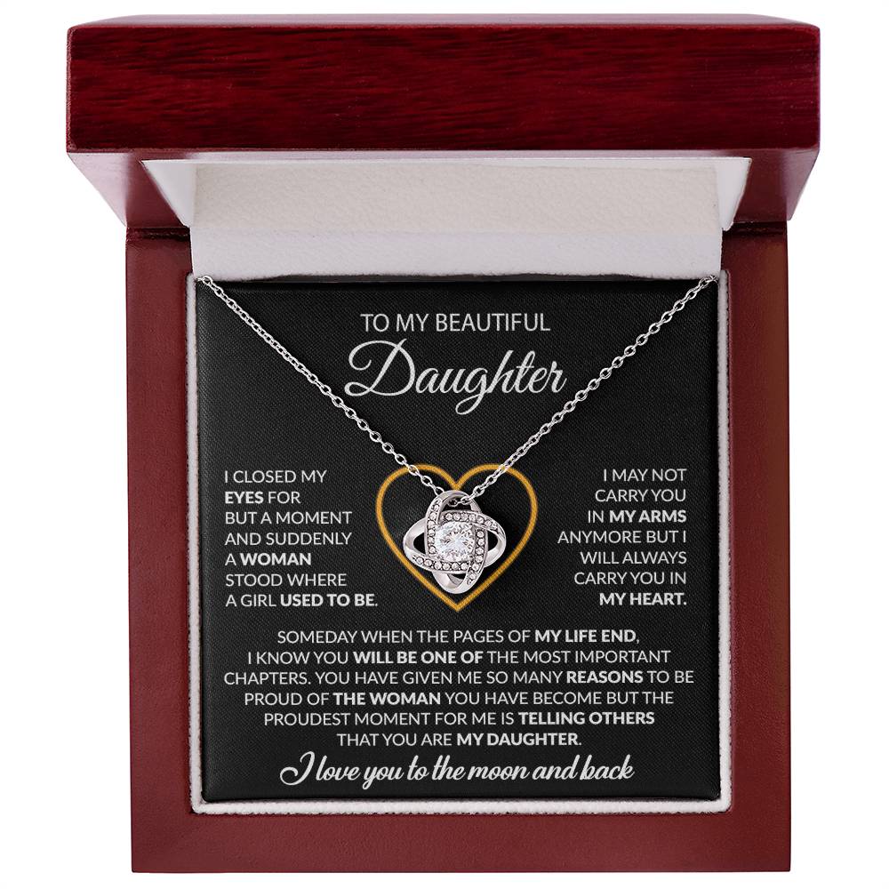 To My Daughter Necklace, Gift For Daughter From Dad, Daughter Father Necklace 9_12_Black