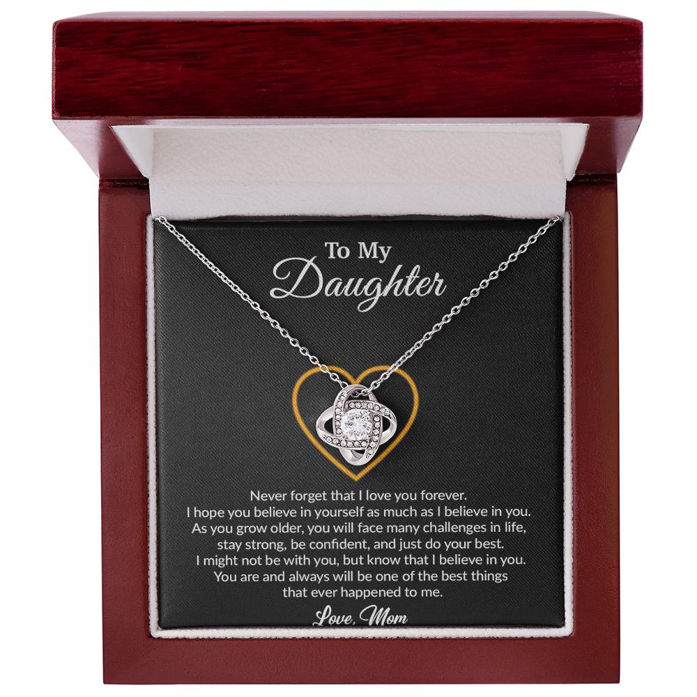 To My Daughter Necklace, Gift for Daughter from Mom, Mother Daughter Necklace 19_8_Black