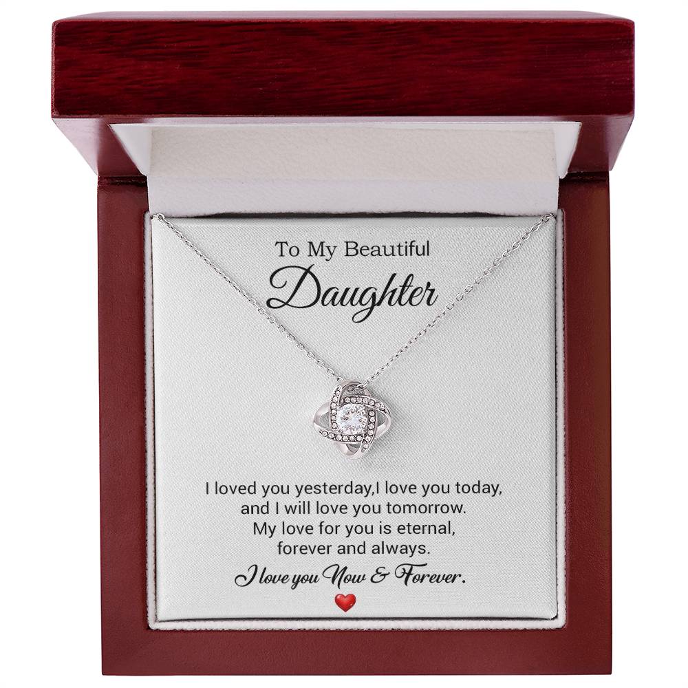 To My Daughter Necklace, Gift For Daughter From Dad, Daughter Father Necklace 30_7_White