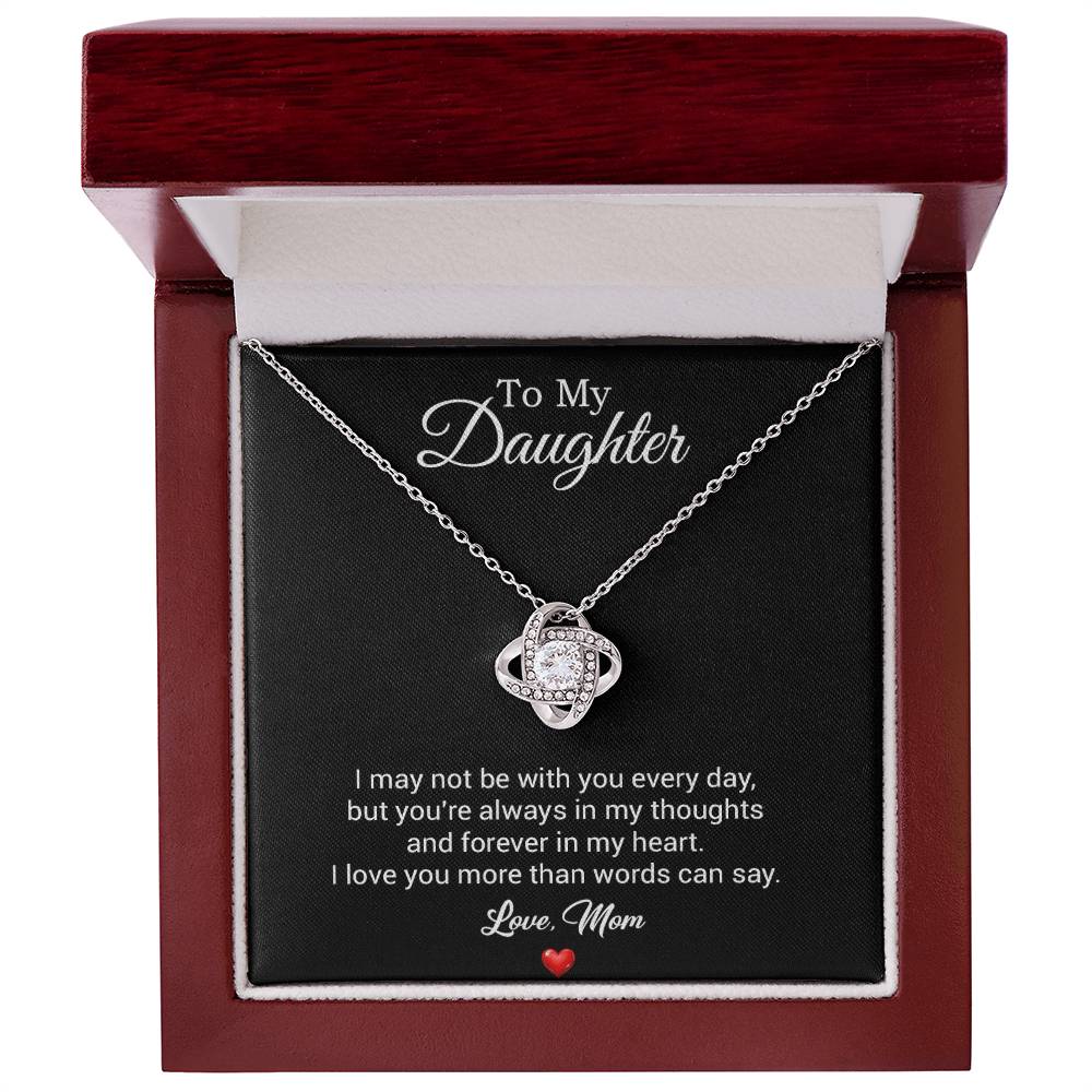 To My Daughter Necklace, Gift For Daughter From Mom, Daughter Mother Necklace 3_8_Black