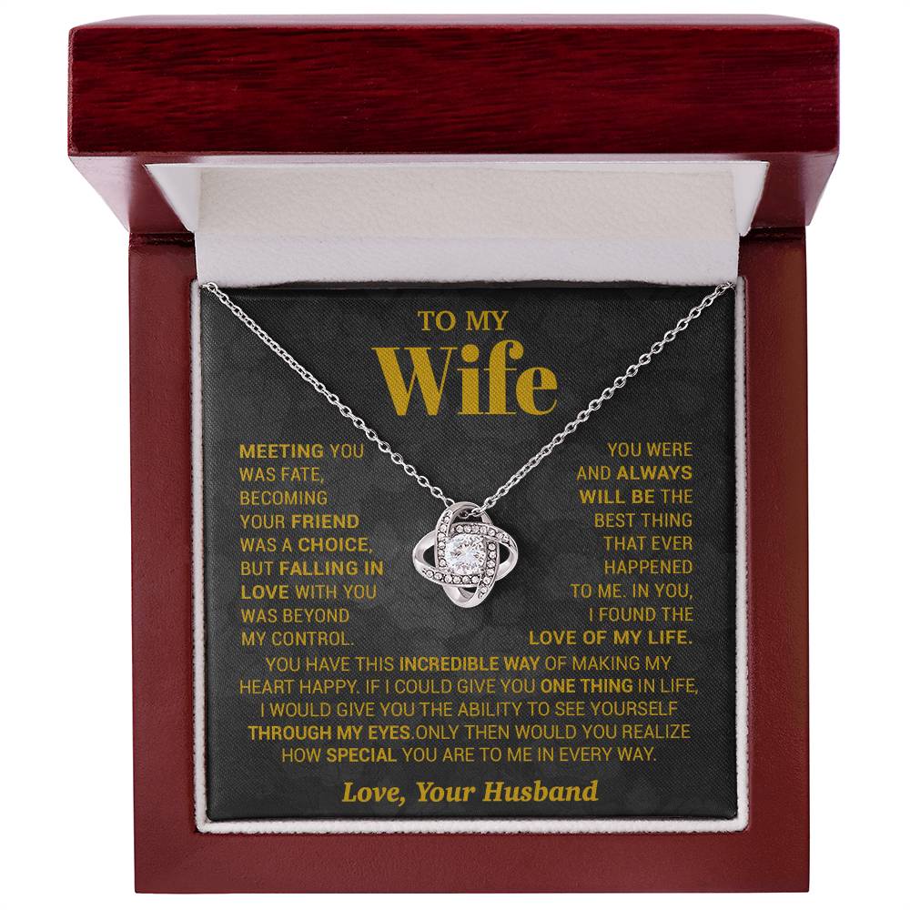 To My Wife Necklace, Meeting You Was Fate Love, Your Husband, Best Necklace For Wife_Gold
