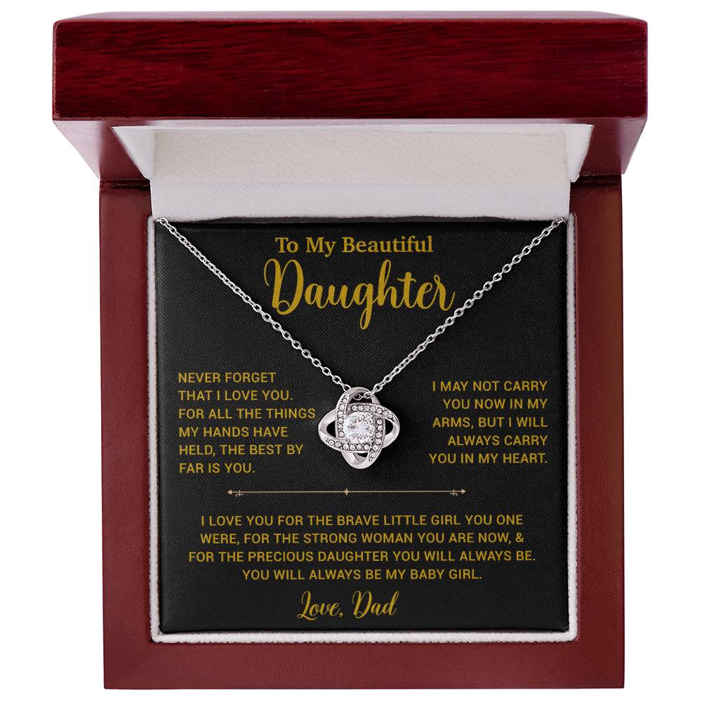 To My Daughter Necklace, Gift for Daughter from Dad, Father Daughter Necklace 14_6_Gold