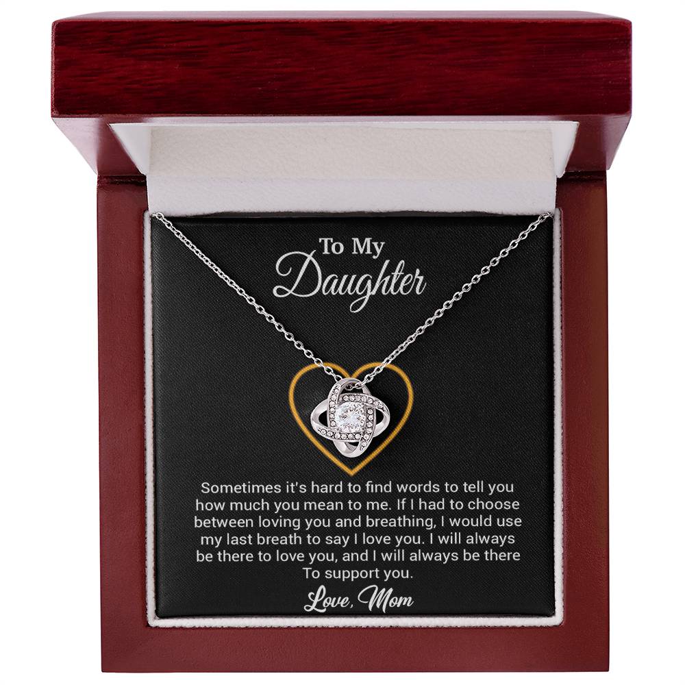 To My Daughter Necklace, Gift for Daughter from mom, Daughter mother Necklace 31_3_Black
