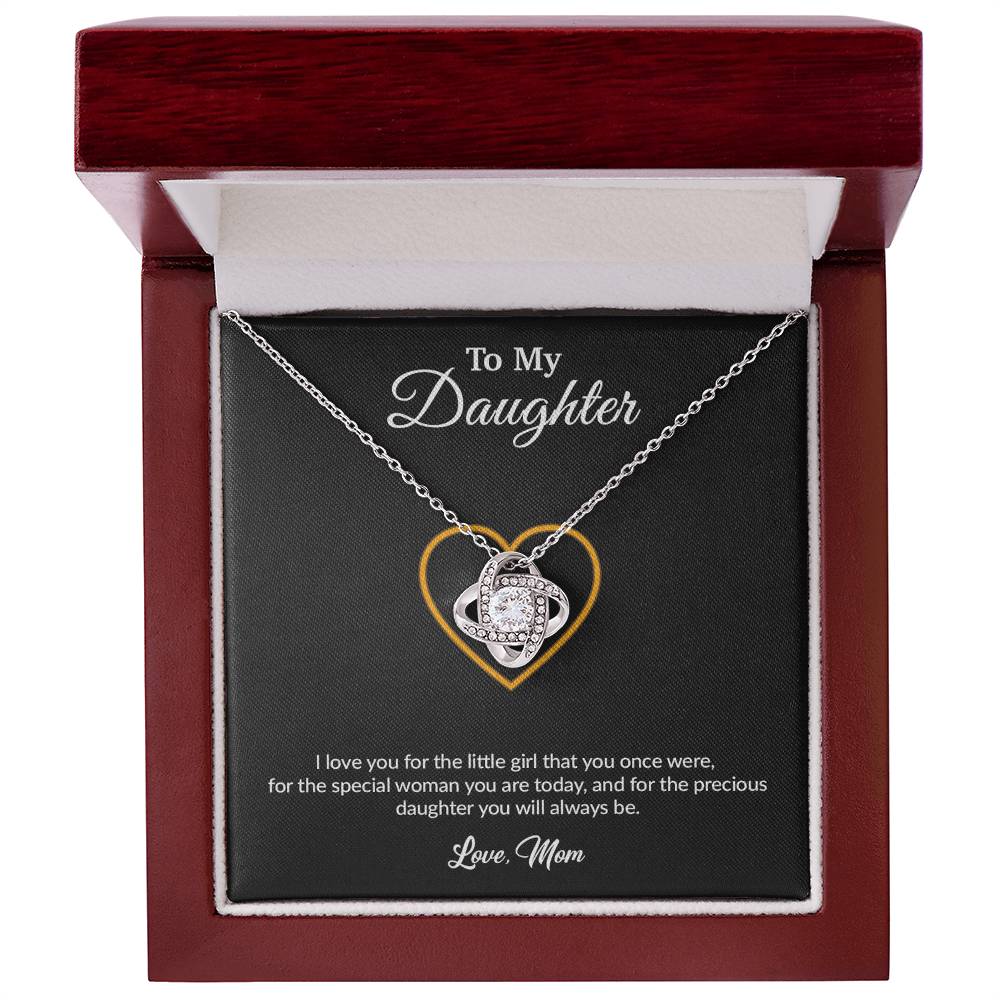 To My Daughter Necklace, Gift for Daughter from Mom, Mother Daughter Necklace 11_8_Black