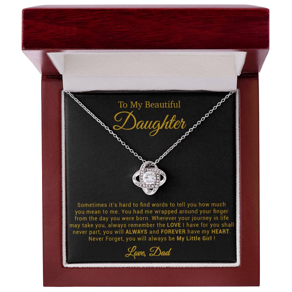 To My Daughter Necklace, Gift for Daughter from Dad, Father Daughter Necklace 21_4_Gold