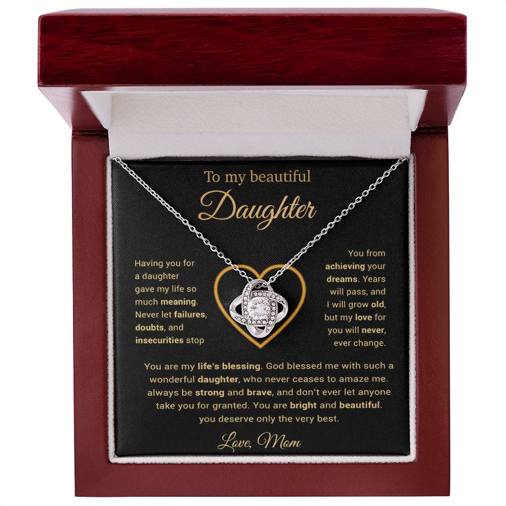 To My Daughter Necklace, Gift for Daughter from Mom, Daughter Mother Necklace 25_3_Gold