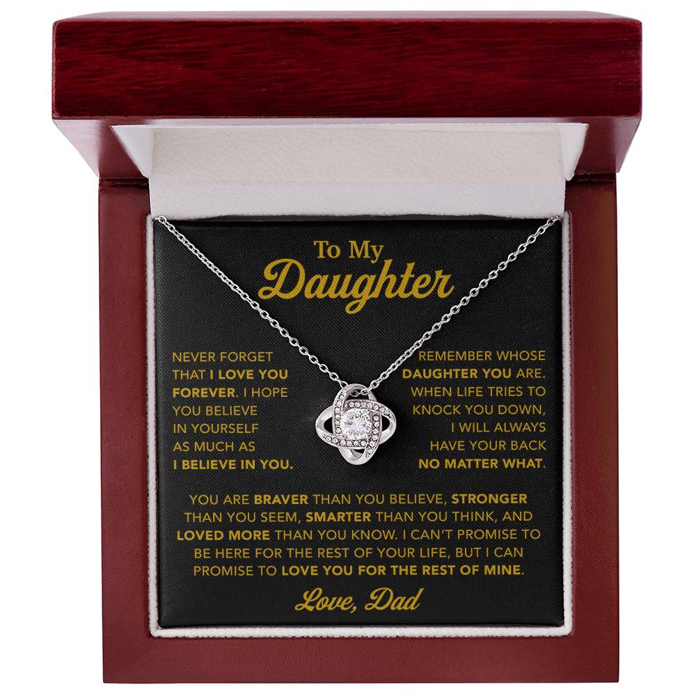 To My Daughter Necklace, Gift for Daughter from Dad, Father Daughter Necklace 30_11_Gold