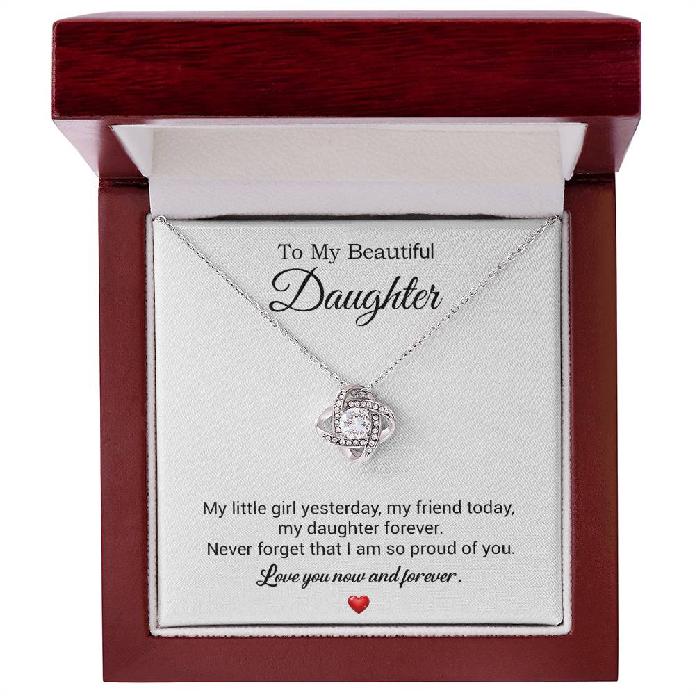 To My Daughter Necklace, Gift For Daughter From Dad, Daughter Father Necklace 10_7_White
