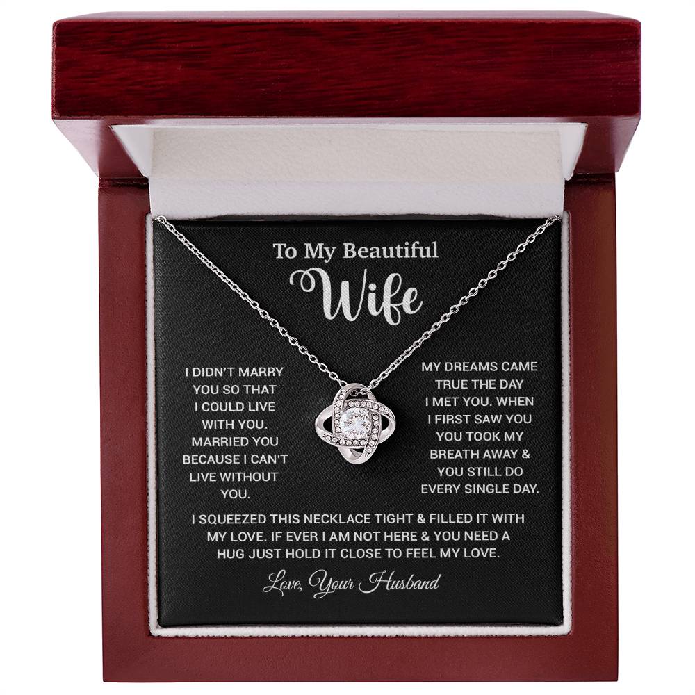 To My Wife Necklace, Wife Gift From Husband, Wife Husband Necklace, Christmas Gift 26_10_Black