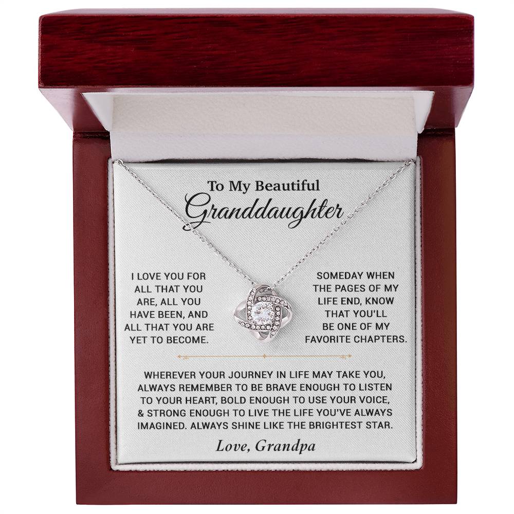 To My Granddaughter Necklace, Birthday Gift For Granddaughter, Birthday Gifts 12_6_White