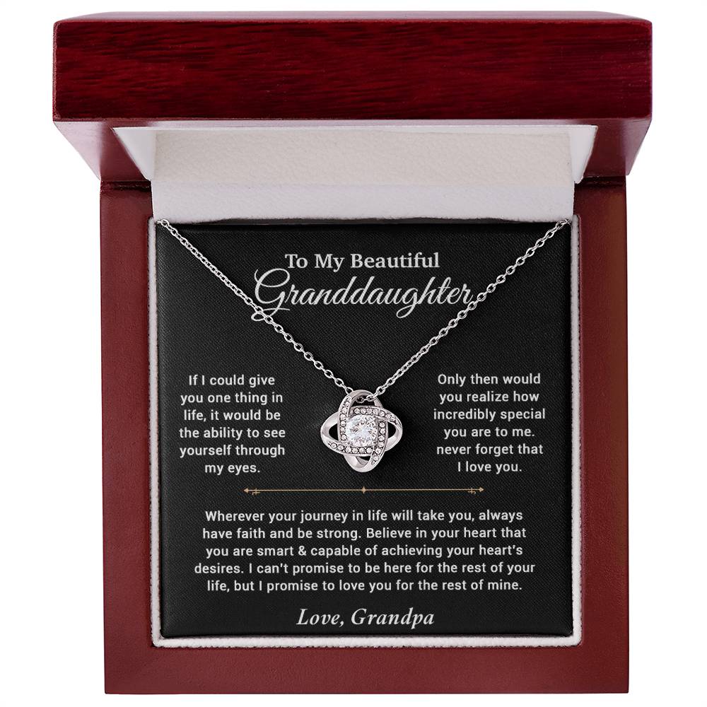 To My Granddaughter Necklace, Birthday Gift For Granddaughter, Birthday Gifts 10_6_Black