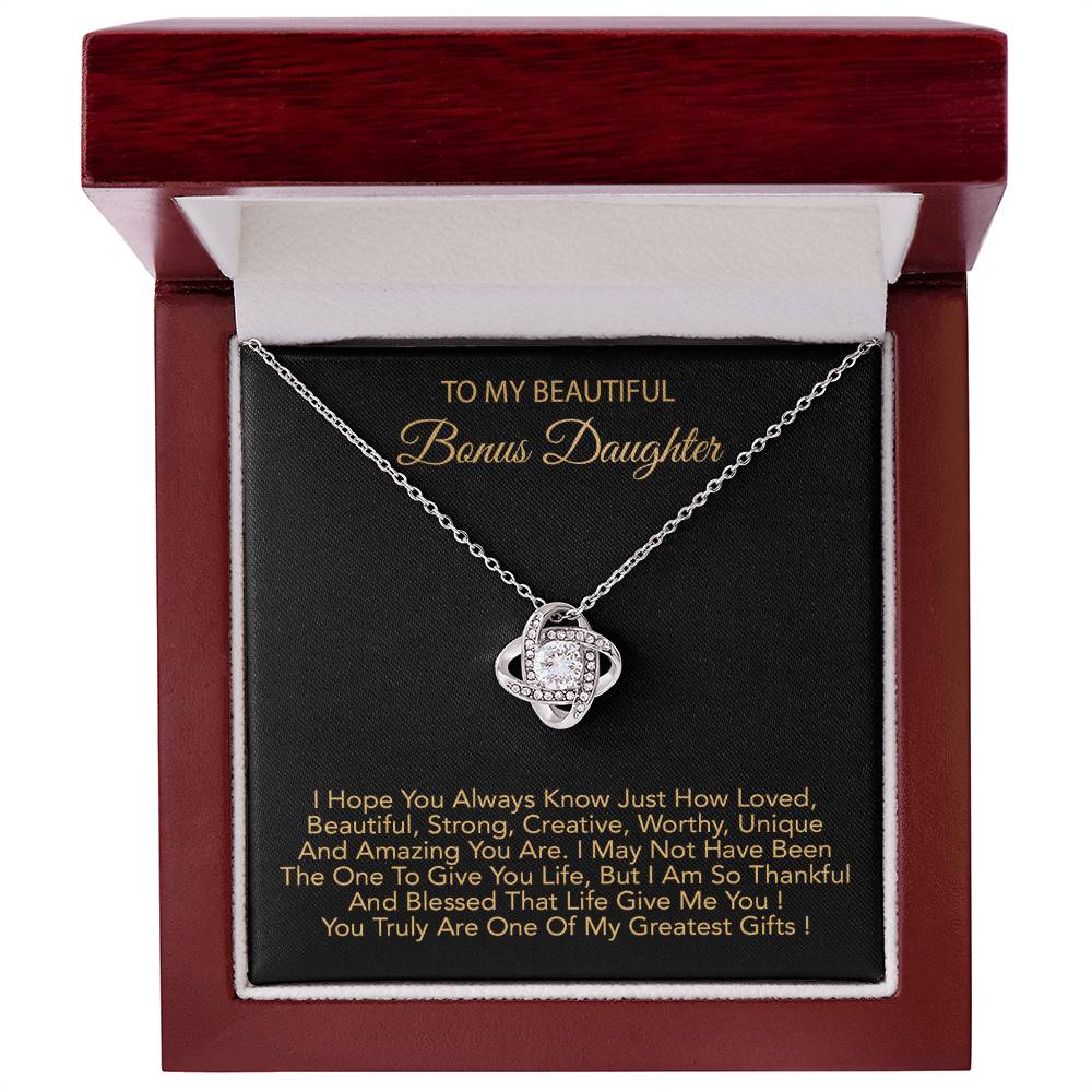 To My Bonus Daughter Necklace, Bonus Daughter Gifts From Stepdad, Step Daughter Gifts