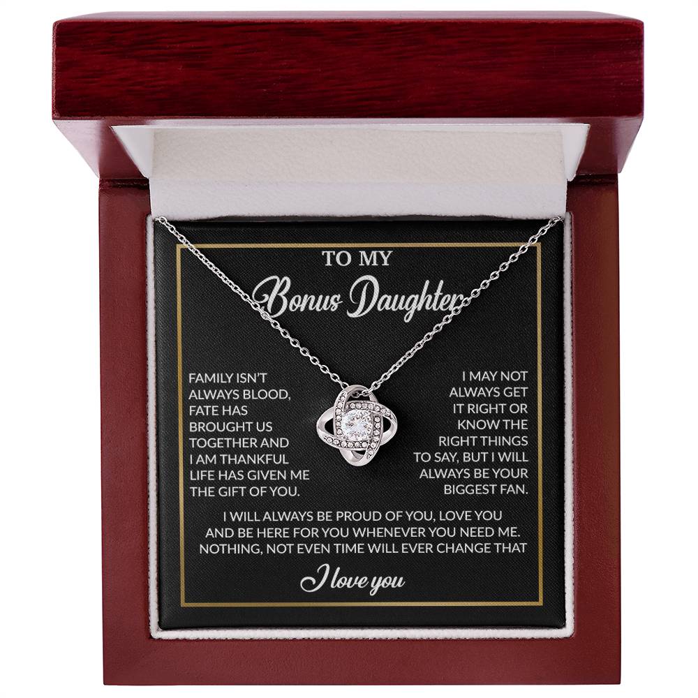 To My Bonus Daughter Necklace, Gift for Bonus Daughter, Step Daughter Birthday 18_4_Black