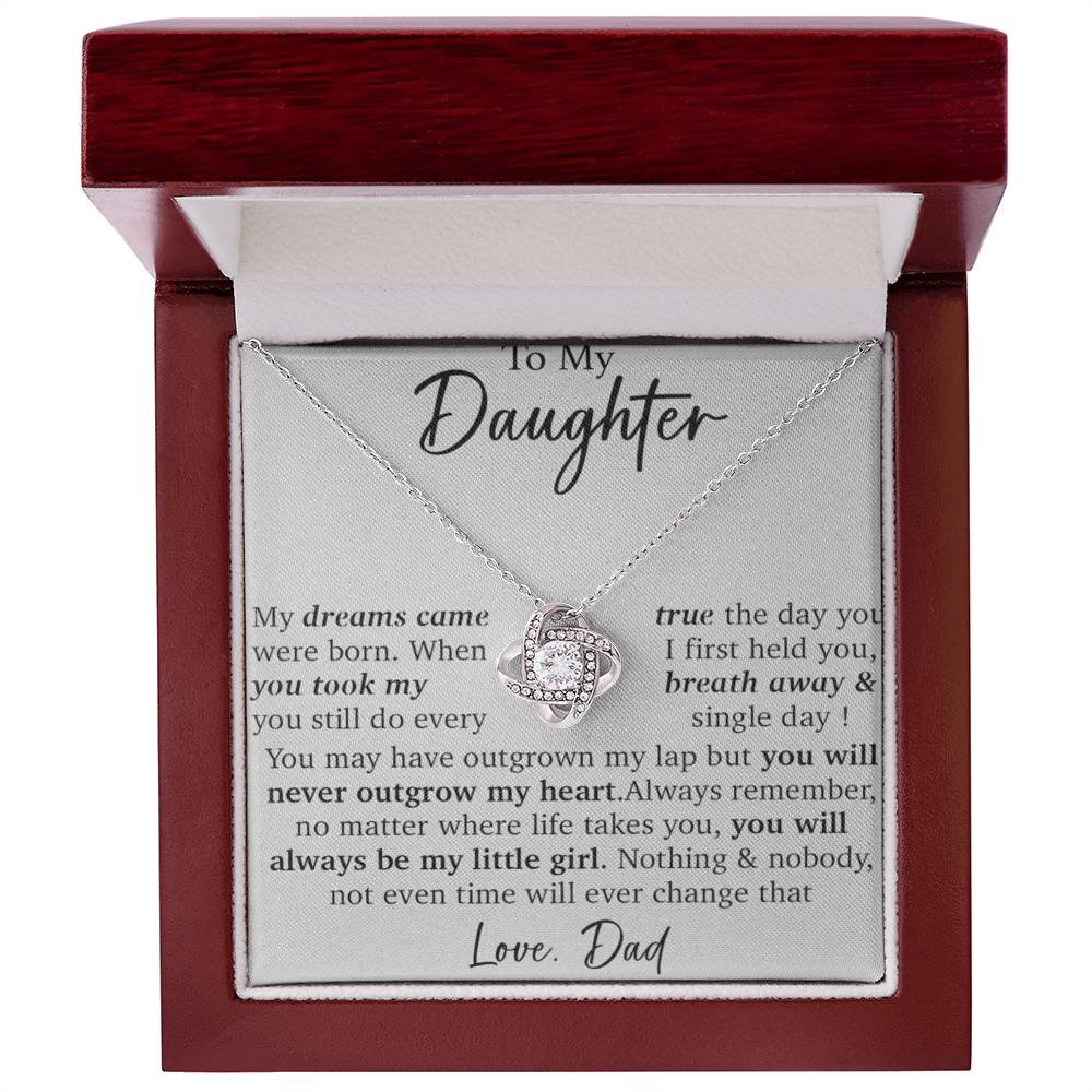 To My Daughter Necklace, Pendant Gift from Dad, Daughter Birthday Christmas Gift