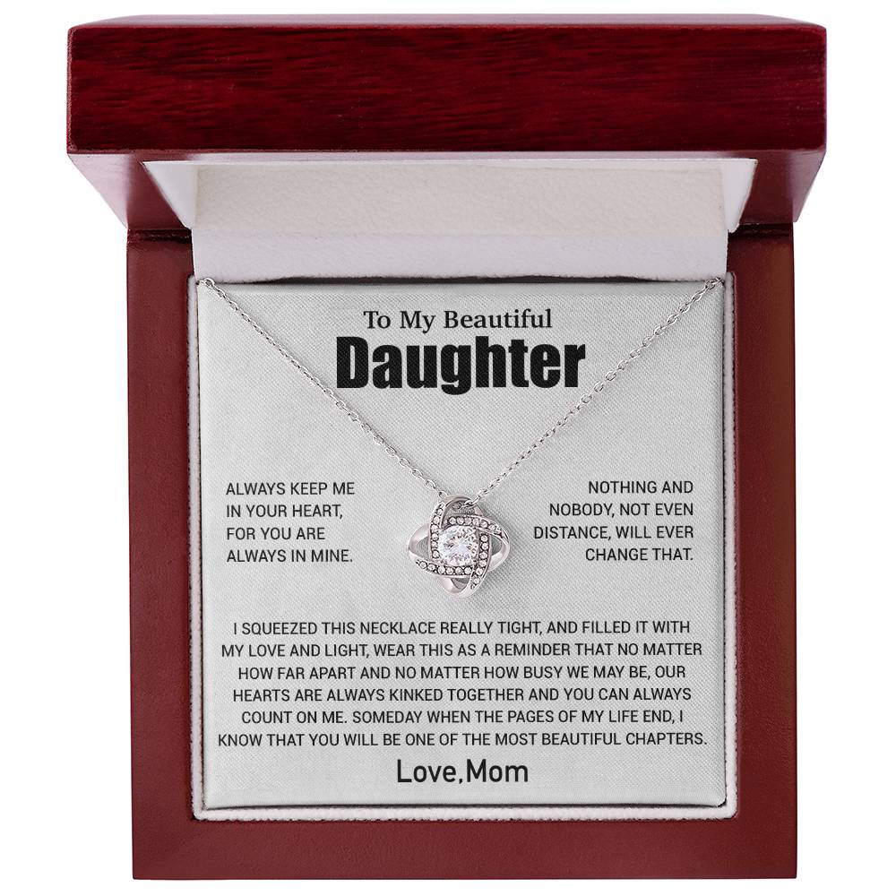To My Daughter Necklace, Daughter Mother Necklace, Daughter Gift From Mom 2_6_White