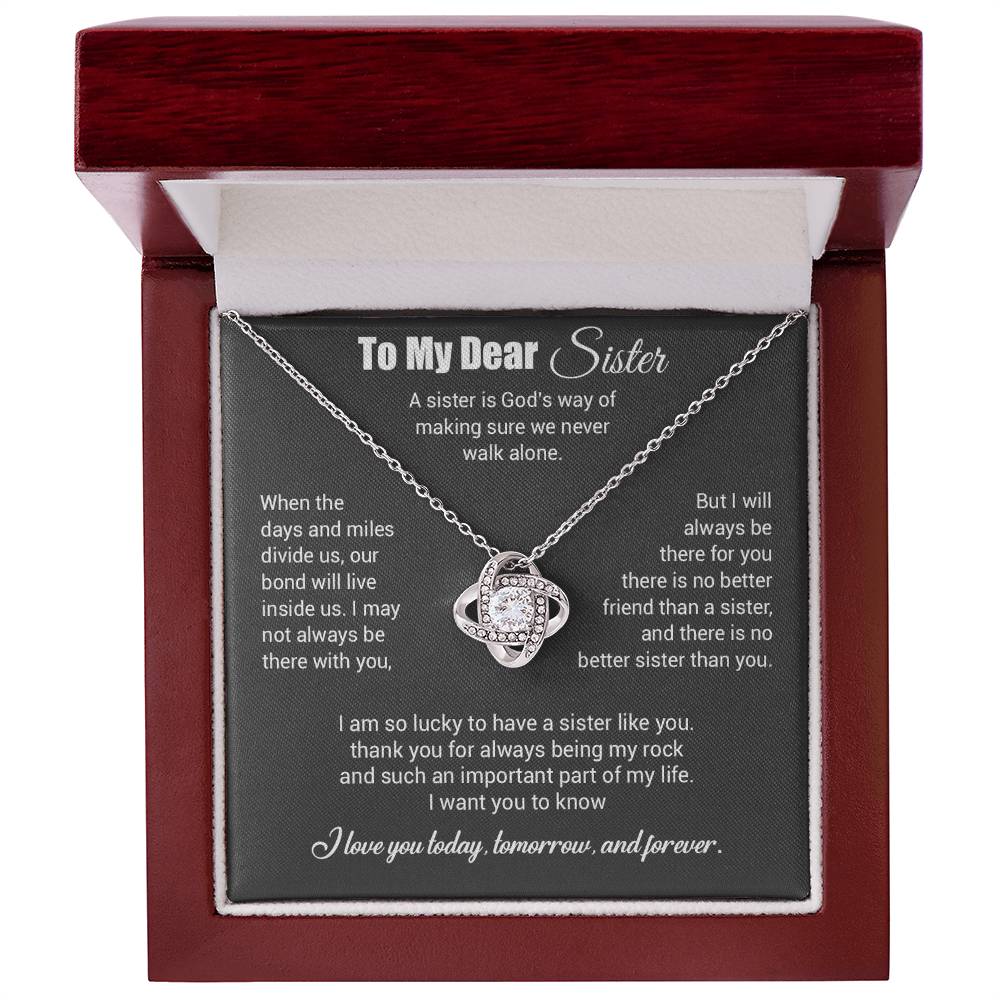 To My Sister Necklace, Brother to Sister, Birthday gift For Sister from Brother 3_4_Gray