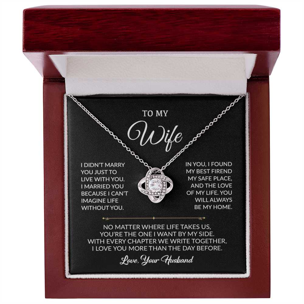 To My Wife Necklace, Gift For Wife, Anniversary Gift For Wife, Necklace For Wife 21_8_Black