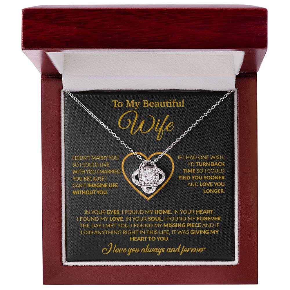 To My Wife Necklace, Wife Gift from Husband, Christmas Gift 8_12_Gold