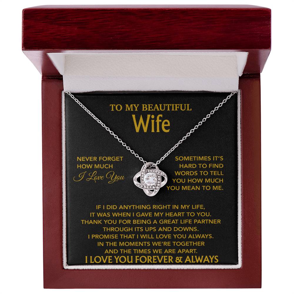 To My Wife Necklace, Christmas Gifts For Wife, Anniversary Cute Gift For Wife_Gold_20_8