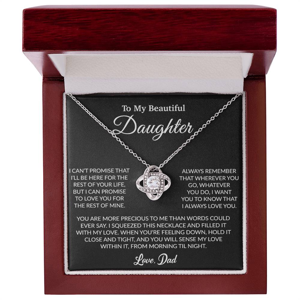 To My Daughter Necklace, Gift for Daughter from Dad, Father Daughter Necklace 8_6_Black