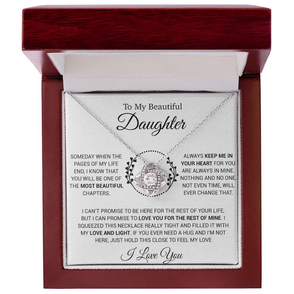 To My Daughter Necklace, Gift for Daughter from Dad, Daughter Father Necklace 16_12_White