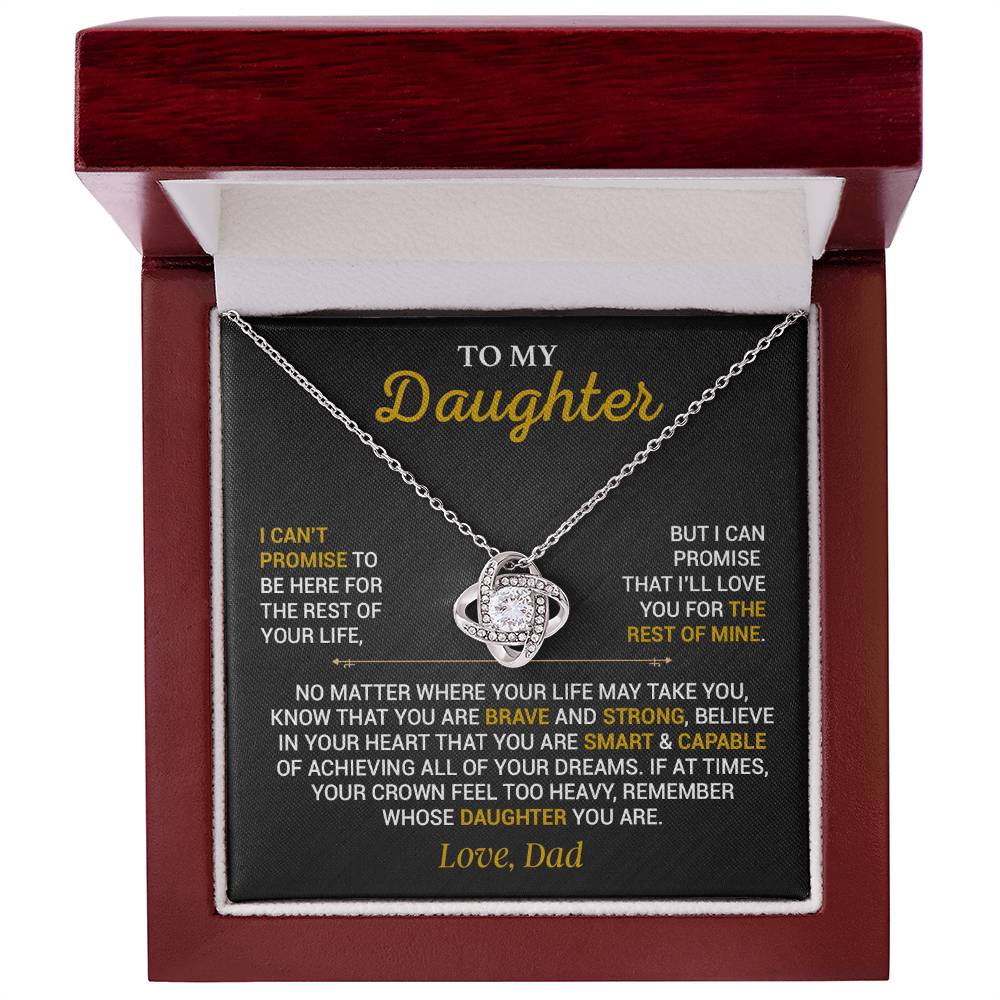 To My Daughter Necklace, Gift for Daughter from Dad,Daughter Father Necklace 7_10_Black
