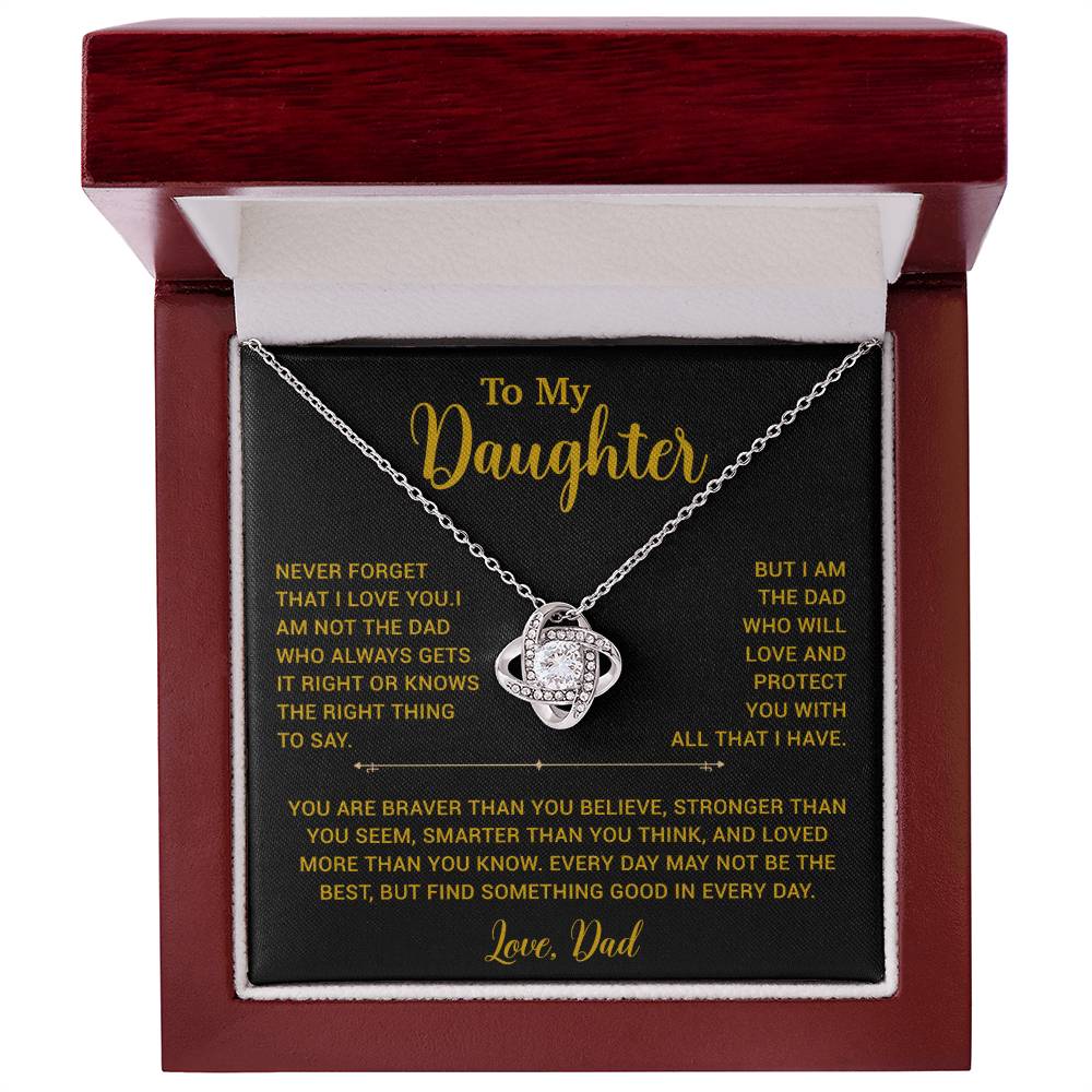 To My Daughter Necklace, Gift for Daughter from Dad, Father Daughter Necklace 2_6_Gold