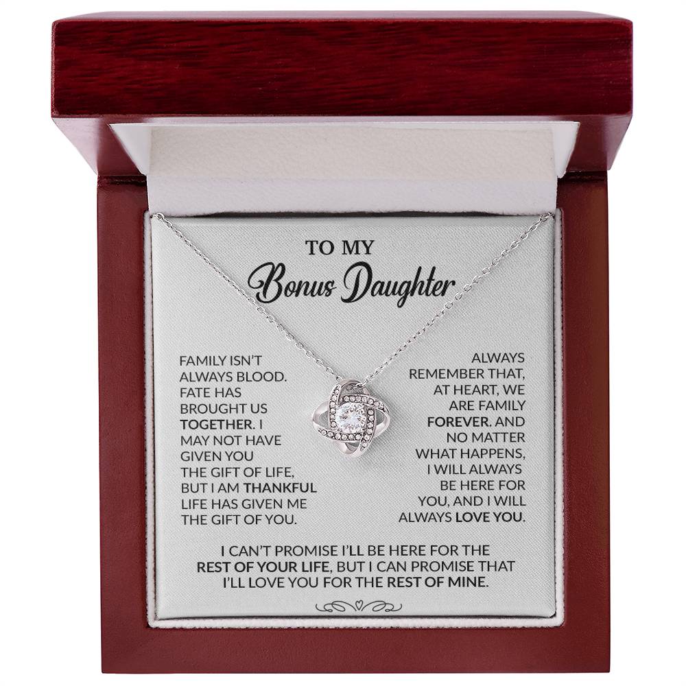 To My Bonus Daughter Necklace, Gift for Bonus Daughter, Step Daughter Birthday 30_9_White