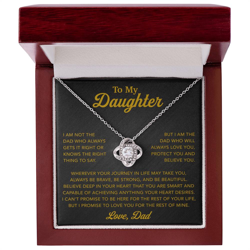 To My Daughter Necklace, Gift for Daughter from Dad, Father Daughter Necklace 13_6_Gold
