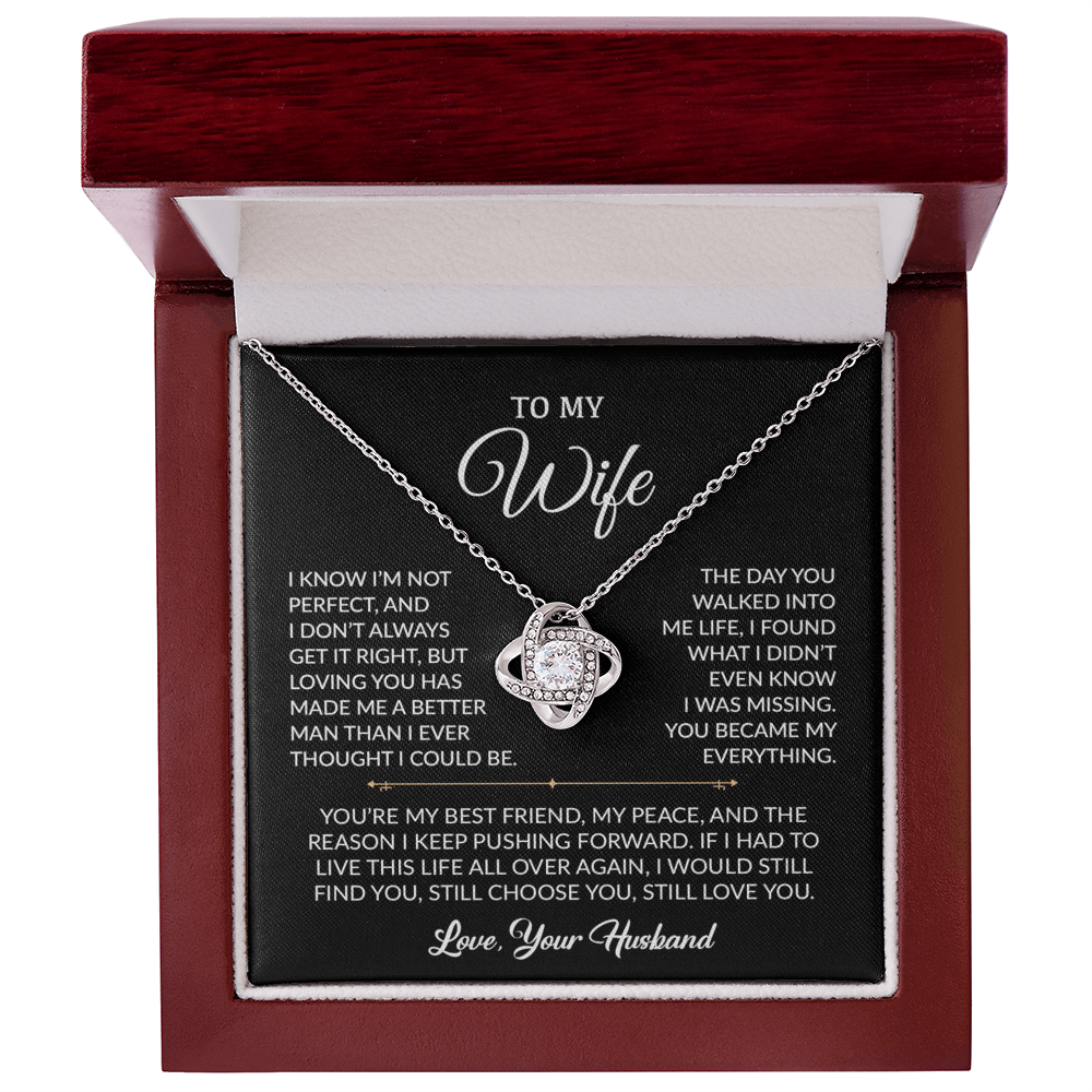 To My Wife Necklace, Gift For Wife, Anniversary Gift For Wife, Necklace For Wife 11_9_Black