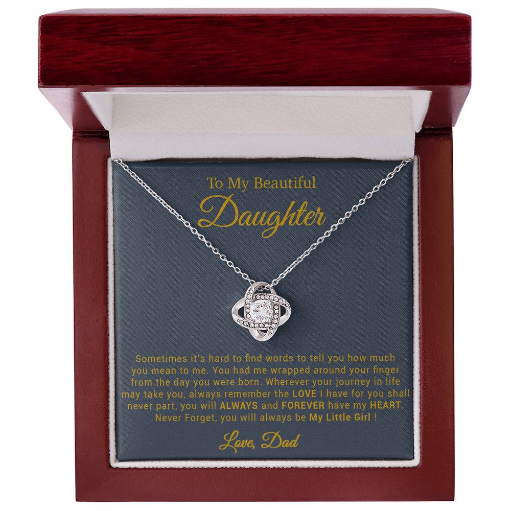 To My Daughter Necklace, Gift for Daughter from Dad, Father Daughter Necklace 20_4_Gold