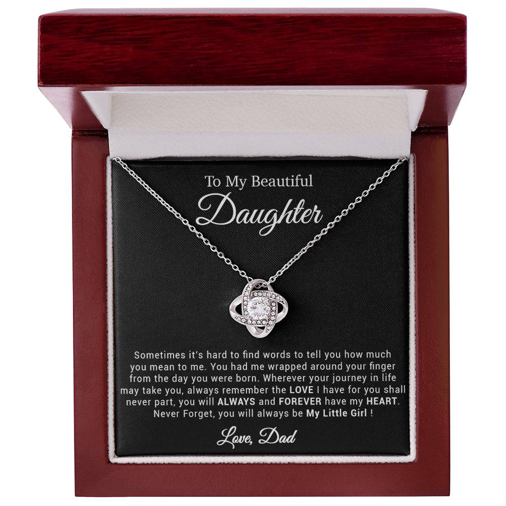 To My Daughter Necklace, Gift for Daughter from Dad, Father Daughter Necklace 21_4_Black