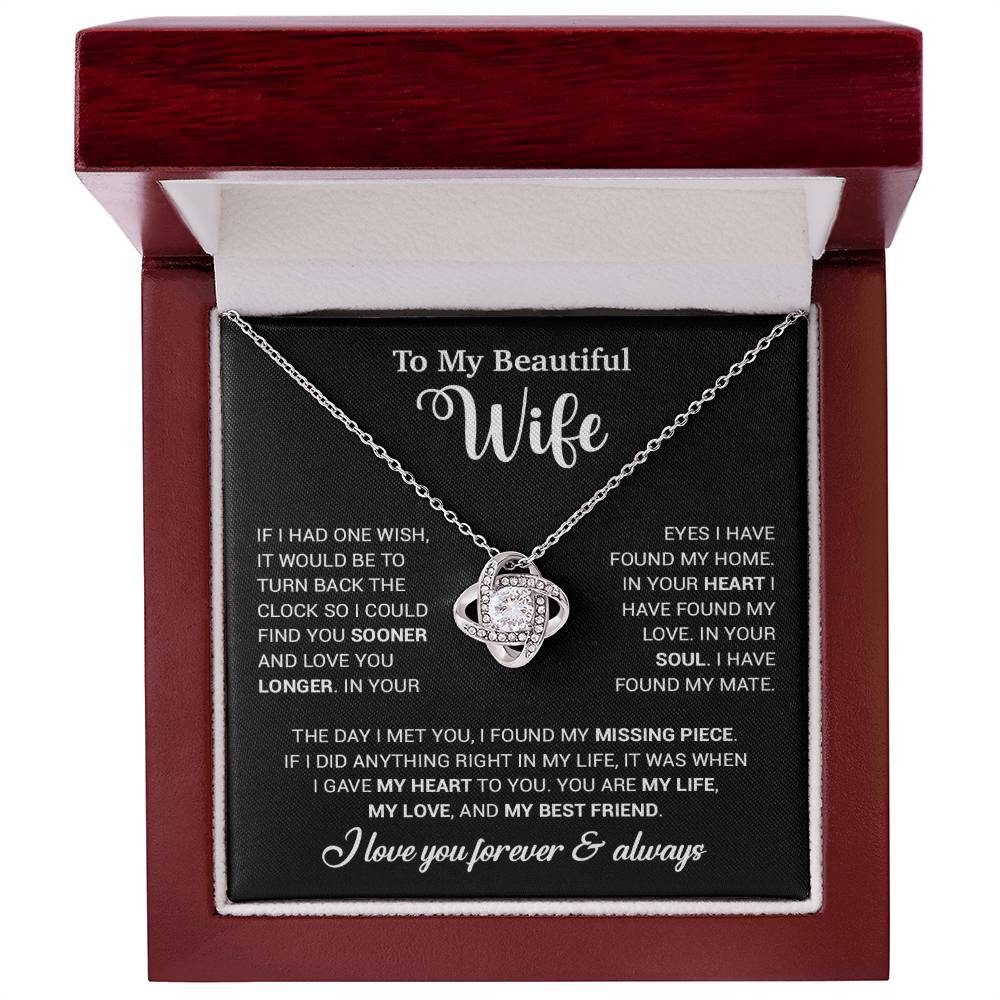 To My Wife Necklace, Wife Gift From Husband, Wife Husband Necklace, Christmas Gift 28_10_Black
