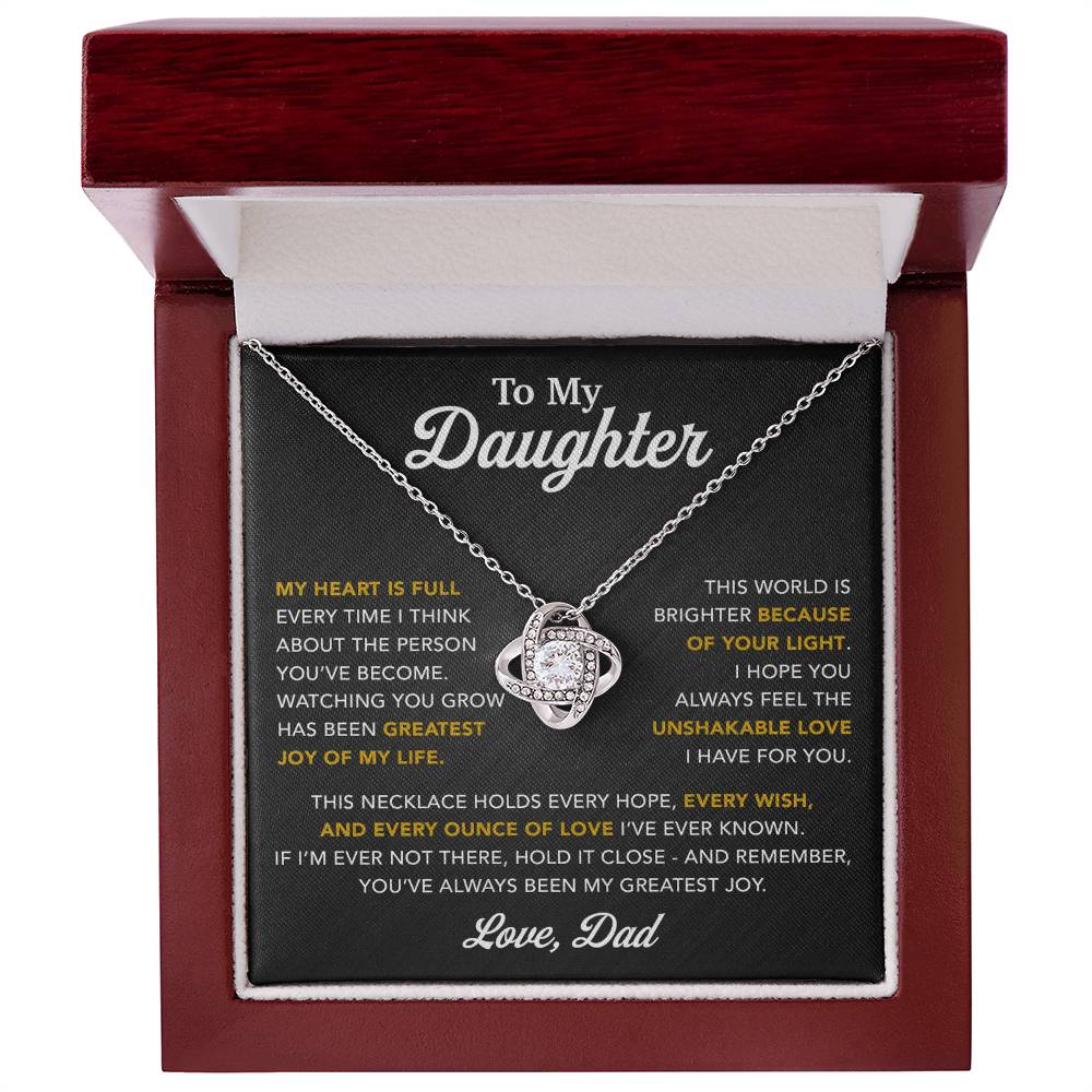 To My Daughter Necklace, Gift for Daughter from Dad, Father Daughter Necklace 16_6_Black