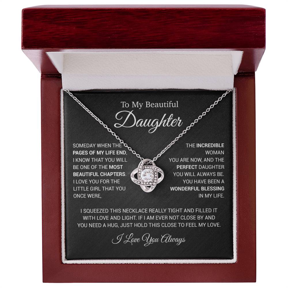 To My Daughter Necklace, Daughter Father Necklace, Daughter Gift From Dad 4_6_Black