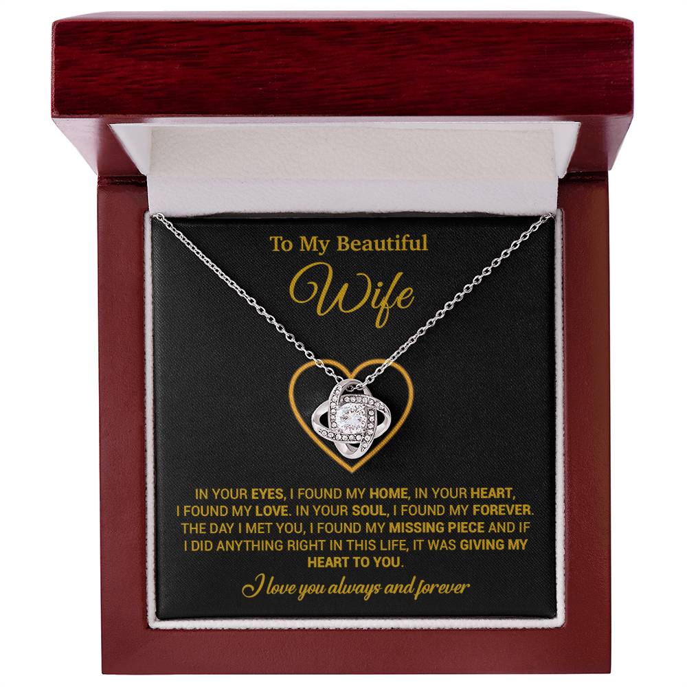 To My Wife Necklace, Gift For Wife, Anniversary Gift For Wife, Necklace For Wife 5_2_Gold