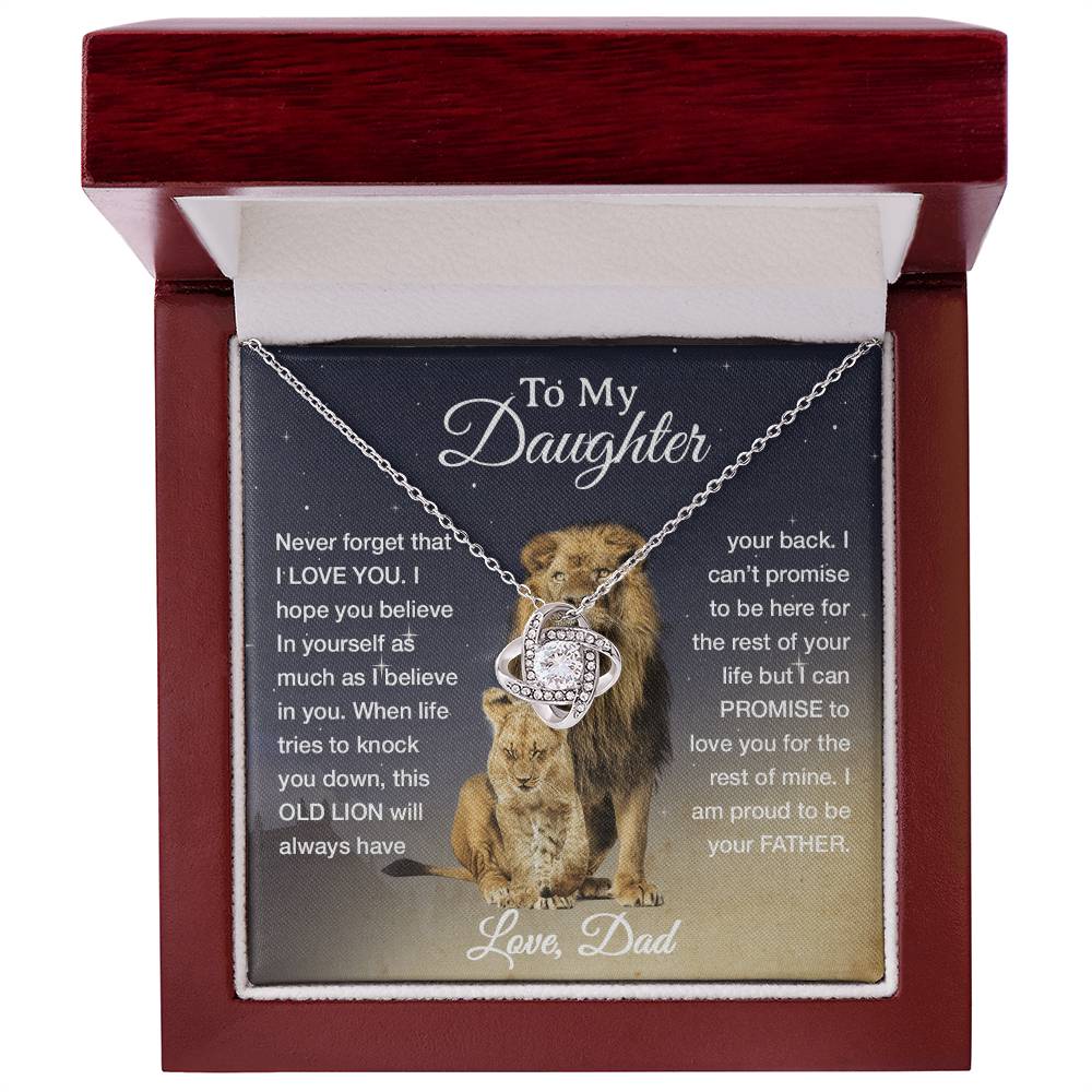 To My Daughter Necklace, Xmas Gift For Daughter From Dad, Daughter Father Lion