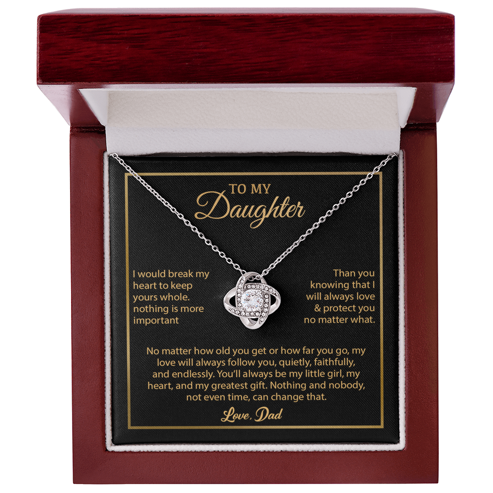 To My Daughter Necklace, Gift for Daughter from Dad, Father Daughter Necklace 4_6_Gold
