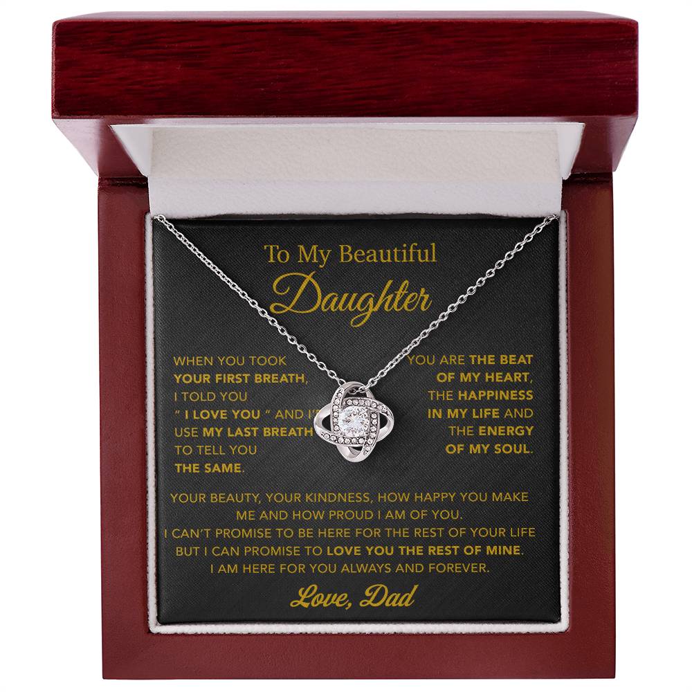 To My Daughter Necklace, Gift for Daughter from Dad, Father Daughter Necklace 10_4_Gold
