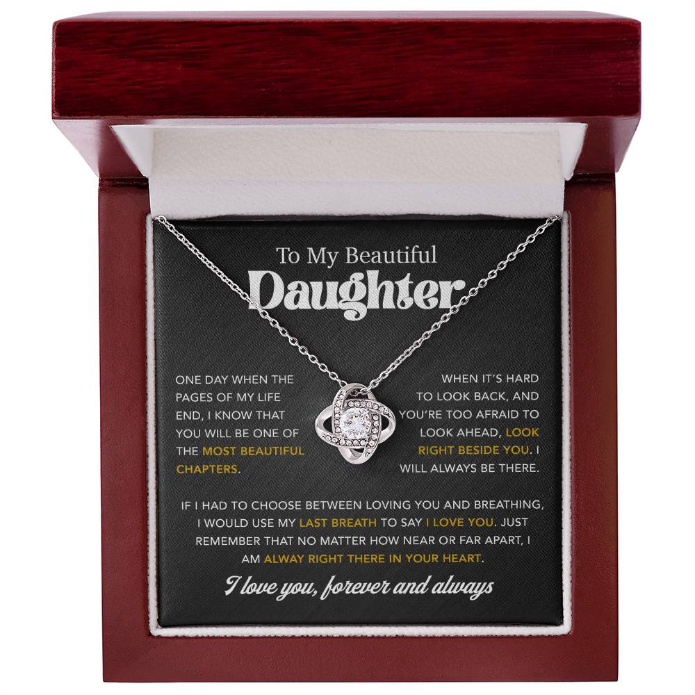 To My Daughter Necklace, Gift for Daughter from Dad, Father Daughter Necklace 7_7_Black