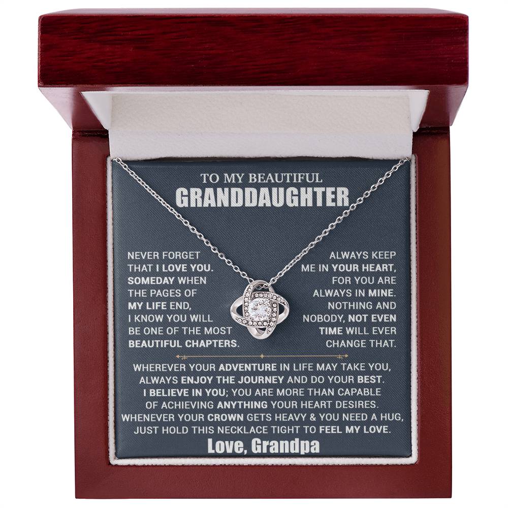 To My Granddaughter Necklace, Granddaughter Gift from Grandpa, Christmas Gift 10_10_Blue