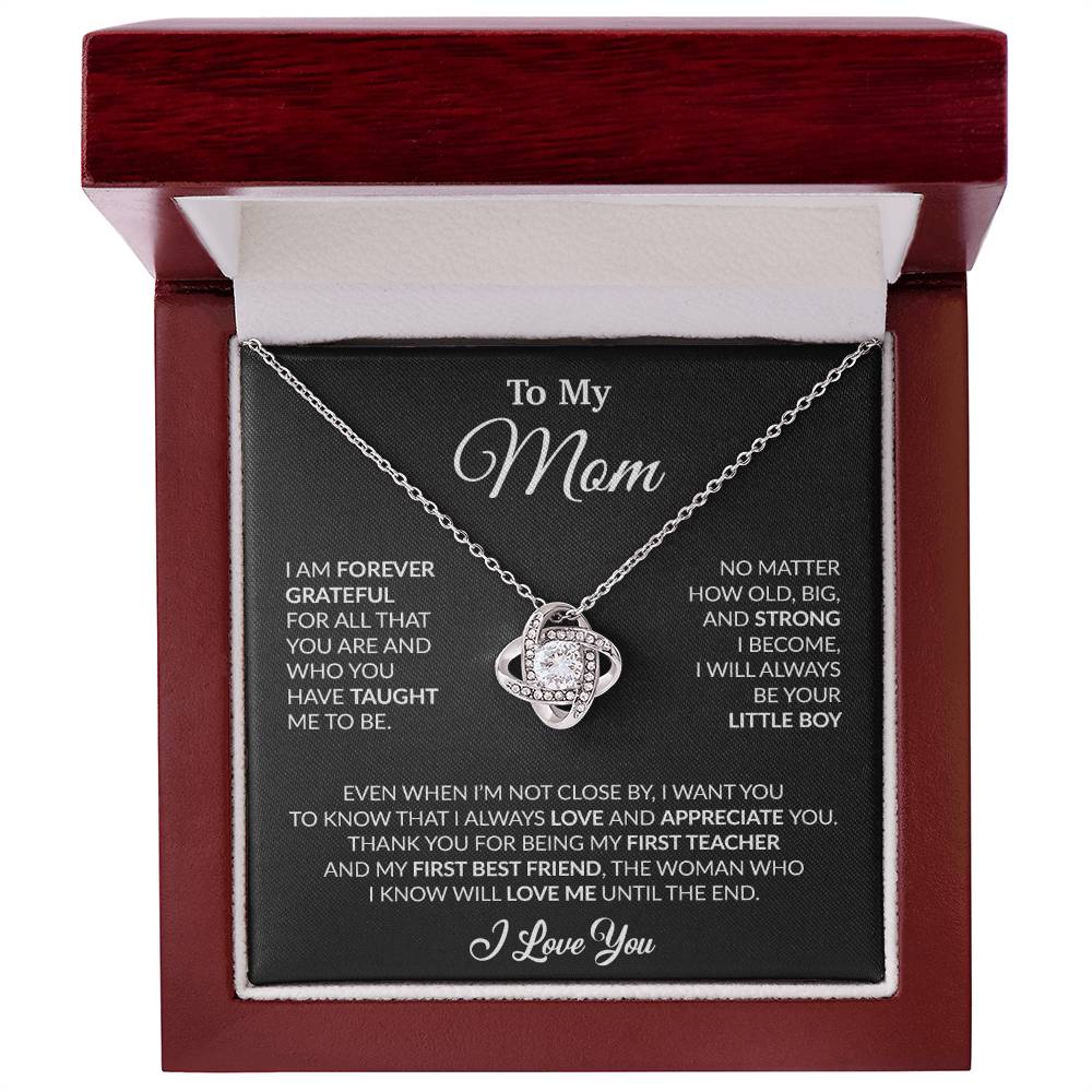 To My Mom Necklace, Gift For Mom From Daughter, Mother's Day Gifts 3_4_Black