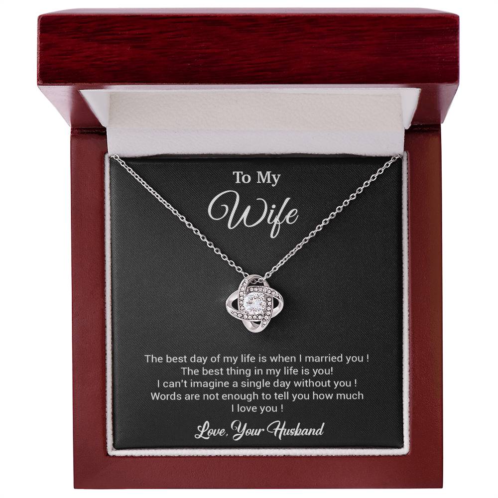 To My Wife Necklace, Gift For Wife, Anniversary Gift For Wife, Necklace For Wife 10_3_Black