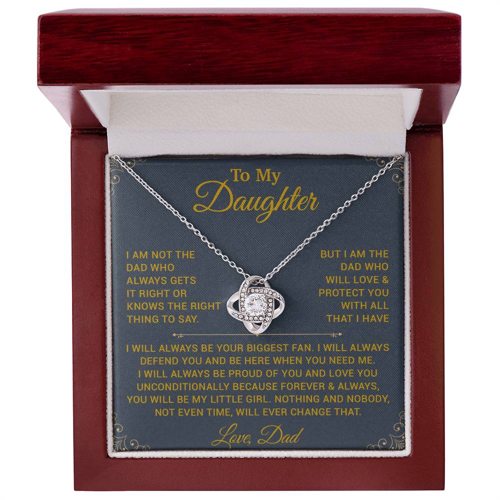 To My Daughter Necklace, Gift for Daughter from Dad, Father Daughter Necklace 7_10_Gold