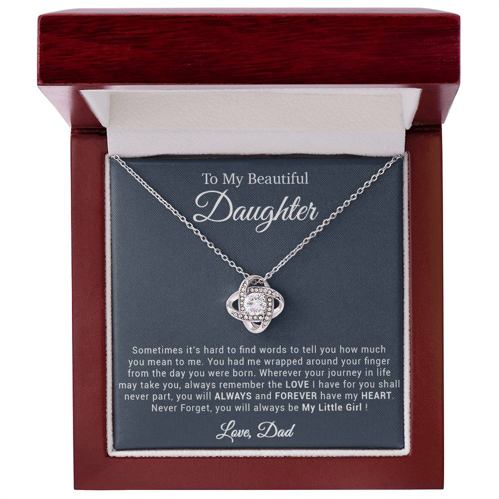 To My Daughter Necklace, Gift for Daughter from Dad, Father Daughter Necklace 20_4_Black