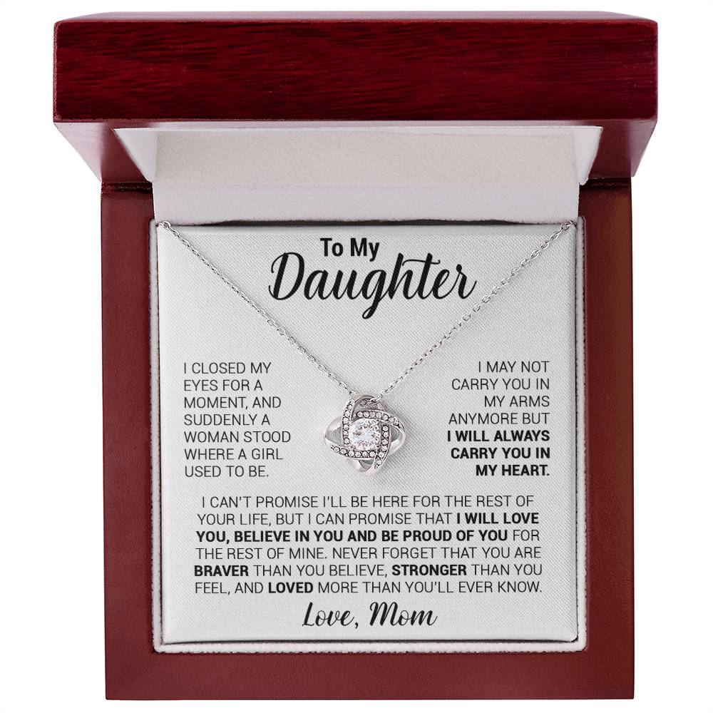 To My Daughter Necklace, Daughter Mother Necklace, Daughter Gift From Mom 22_8_White