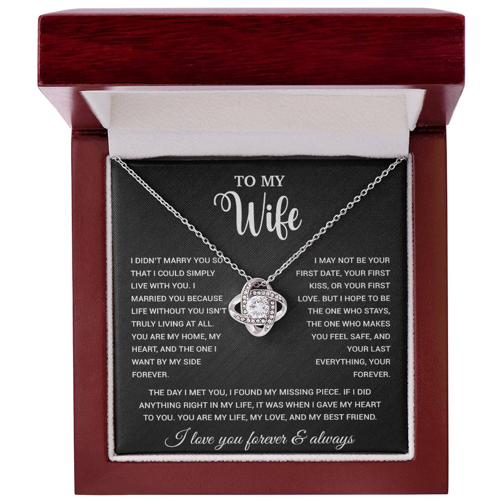 To My Wife Necklace, Gift For Wife, Anniversary Gift For Wife, Necklace For Wife 21_9_Black