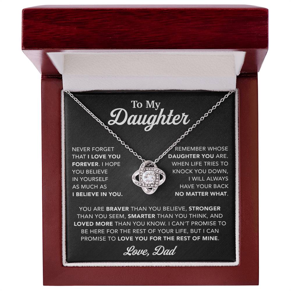 To My Daughter Necklace, Gift for Daughter from Dad, Father Daughter Necklace 25_2_Black