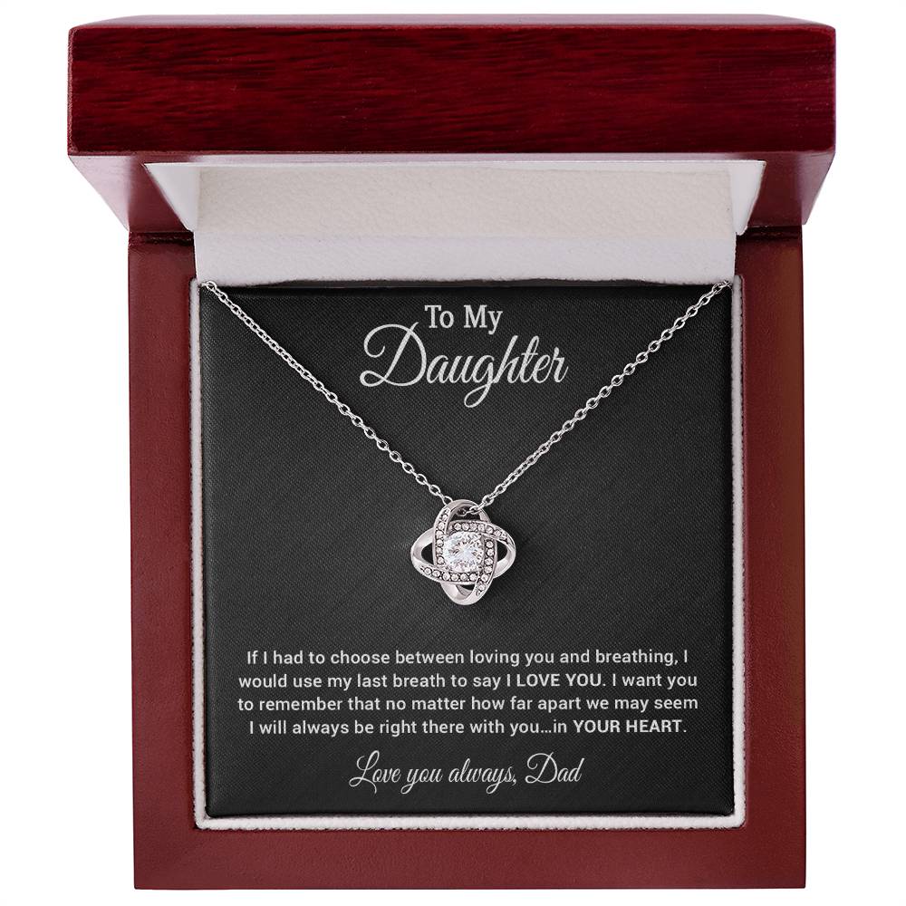 To My Daughter Necklace, Daughter Father Necklace, Daughter Gift from Dad 30_4_Black